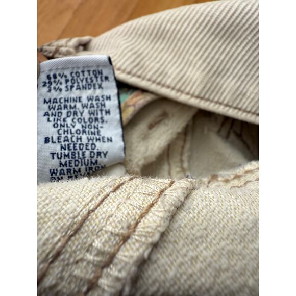 Gap Cream Stretch Corduroy Flare Pants Size 16 90's Y2K Western Boho Grunge - Picture 4 of 12